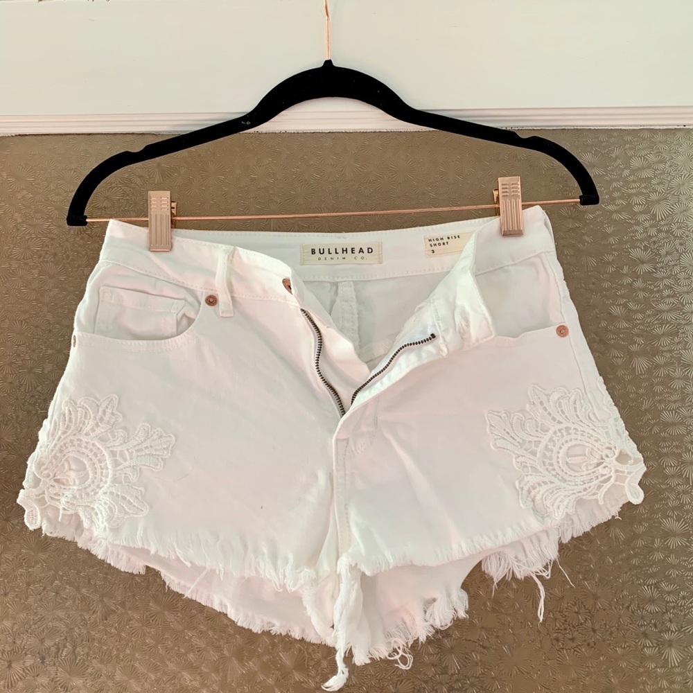 Bullhead White Denim Shorts